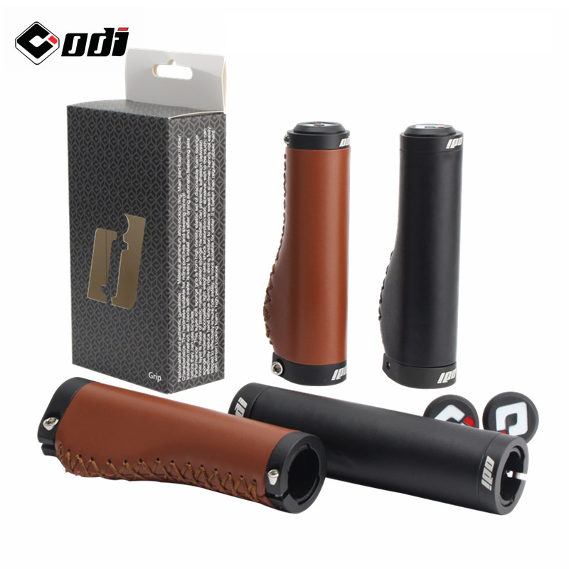 Odi Fiber genuin Leather Bike Grip Bicycle Handlebar Cover Scooter Retro Hand sewing Grips MTB Road Bike Grip