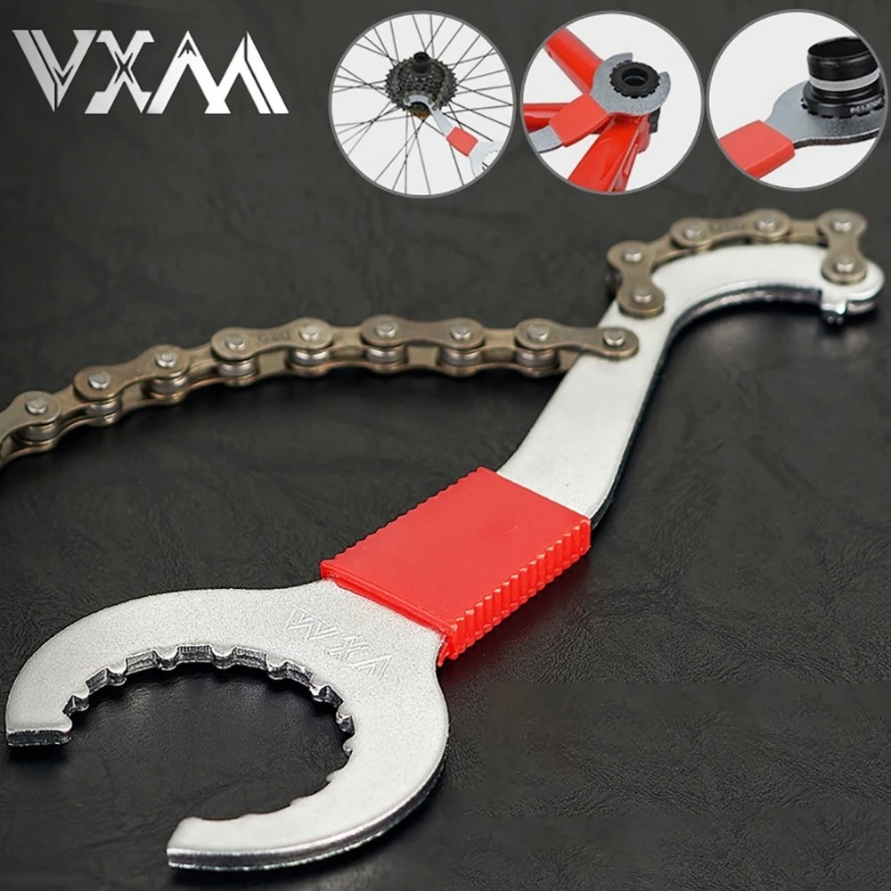 VXM Bicycle One Axis Fixed Wrench Cassette Flywheel Disassembly Wrench Tail Hook Wrench Three-in-One Tool bike multitool