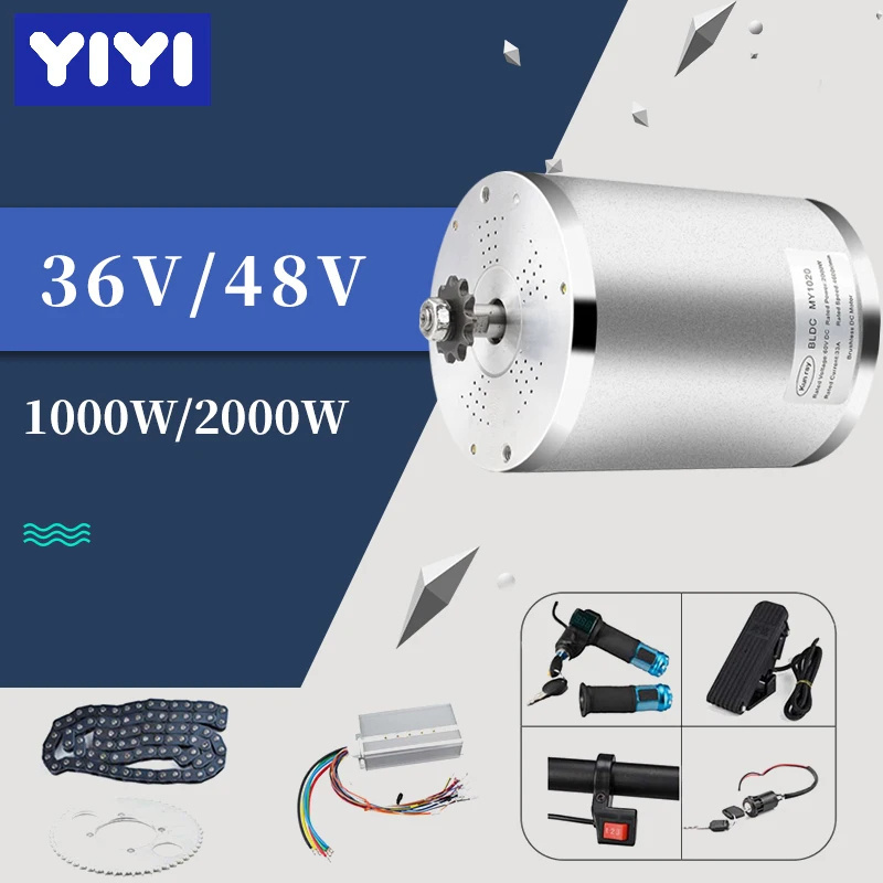 Electric Scooter Motor Kit Electric Go kart kit 3000W 2000W 36V 48V Electric Motor for Skateboard Ebike Motor Controller ATV