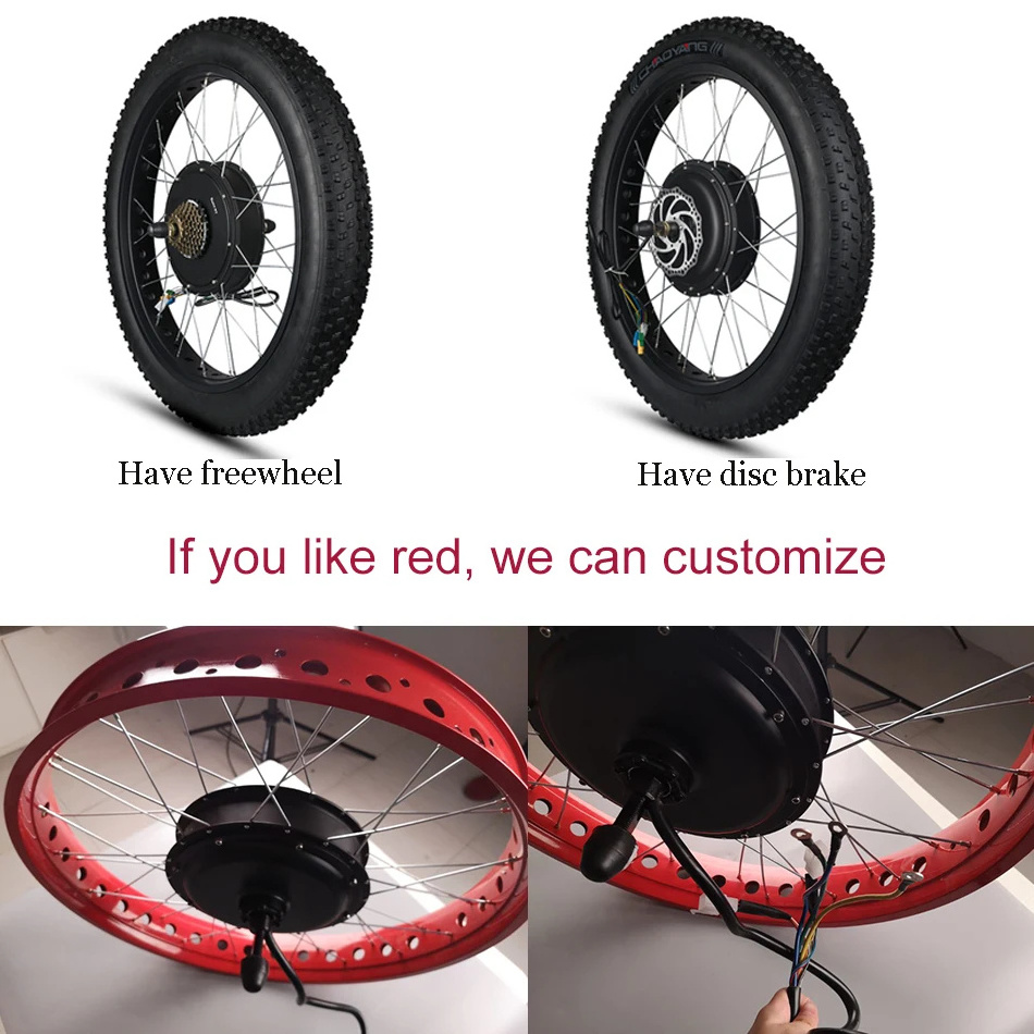 63-70km/h Electric Bike Kit Rear Wheel Fat Bike 3000W Electric Motor 72V Hub Motor Bike ebike Conversion Kit 20 26inch MTB Motor