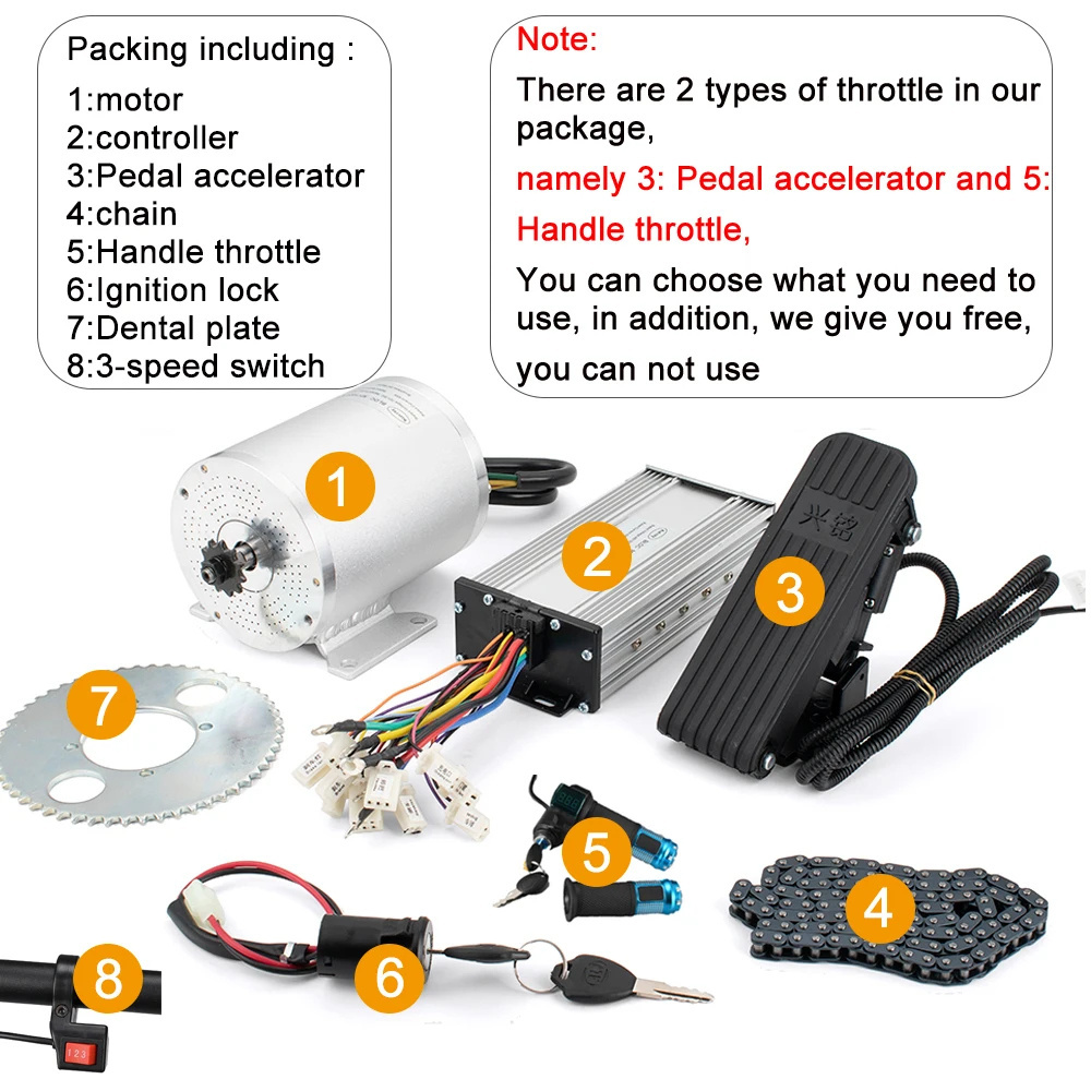 Electric Scooter Motor Kit Electric Go kart kit 3000W 2000W 36V 48V Electric Motor for Skateboard Ebike Motor Controller ATV