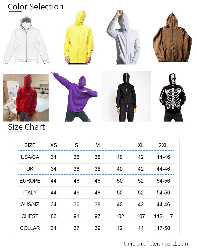 Y2k Men's Pullover Oversized Zipper Unisex Heavy Weight 100% Cotton Fleece Black Custom Full Zip Up Blank Full Face Zip Hoodie