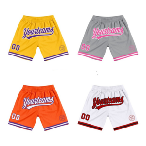 2024 Streetwear Vintage Shorts Men Women Unisex Custom Embroidery Retro Plain Double Mesh Basketball Shorts