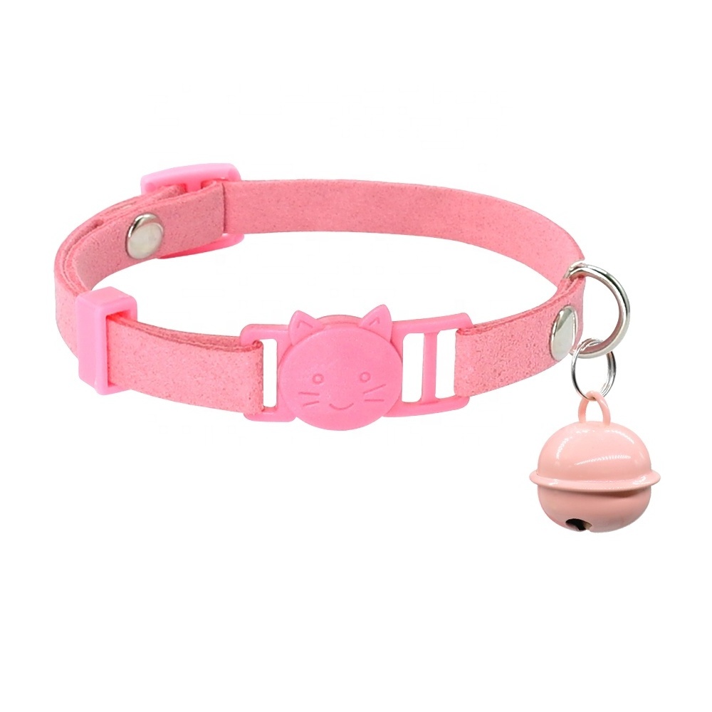 Beirui Manufactory Personalize Customize Cute Safety Breakaway Buckle Soft Pet Cat Dog Collar With Bell Adjustable