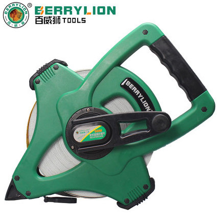 Berrylion ABS 30/50/100m Surveyor Measuring Tape Fiber Reel Long Open Reel Tape Measure Waterproof Fiberglass Tape Measure