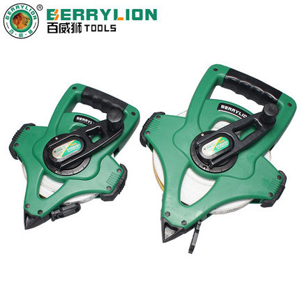 Berrylion ABS 30/50/100m Surveyor Measuring Tape Fiber Reel Long Open Reel Tape Measure Waterproof Fiberglass Tape Measure