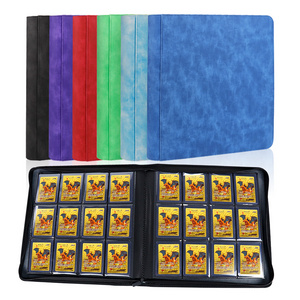 384 Pockets Leather RTS PU Leather Trading Toploader Binder Album, 12 Pockets Premium Top Loader Card Binder