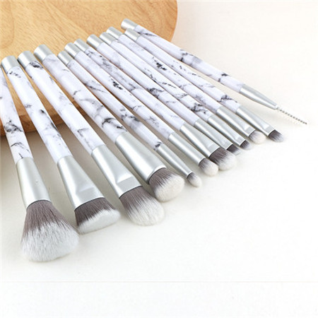 12/15pcs go pro high quality marble makeup brushes with marble PU bag hot sell private label make up brush set