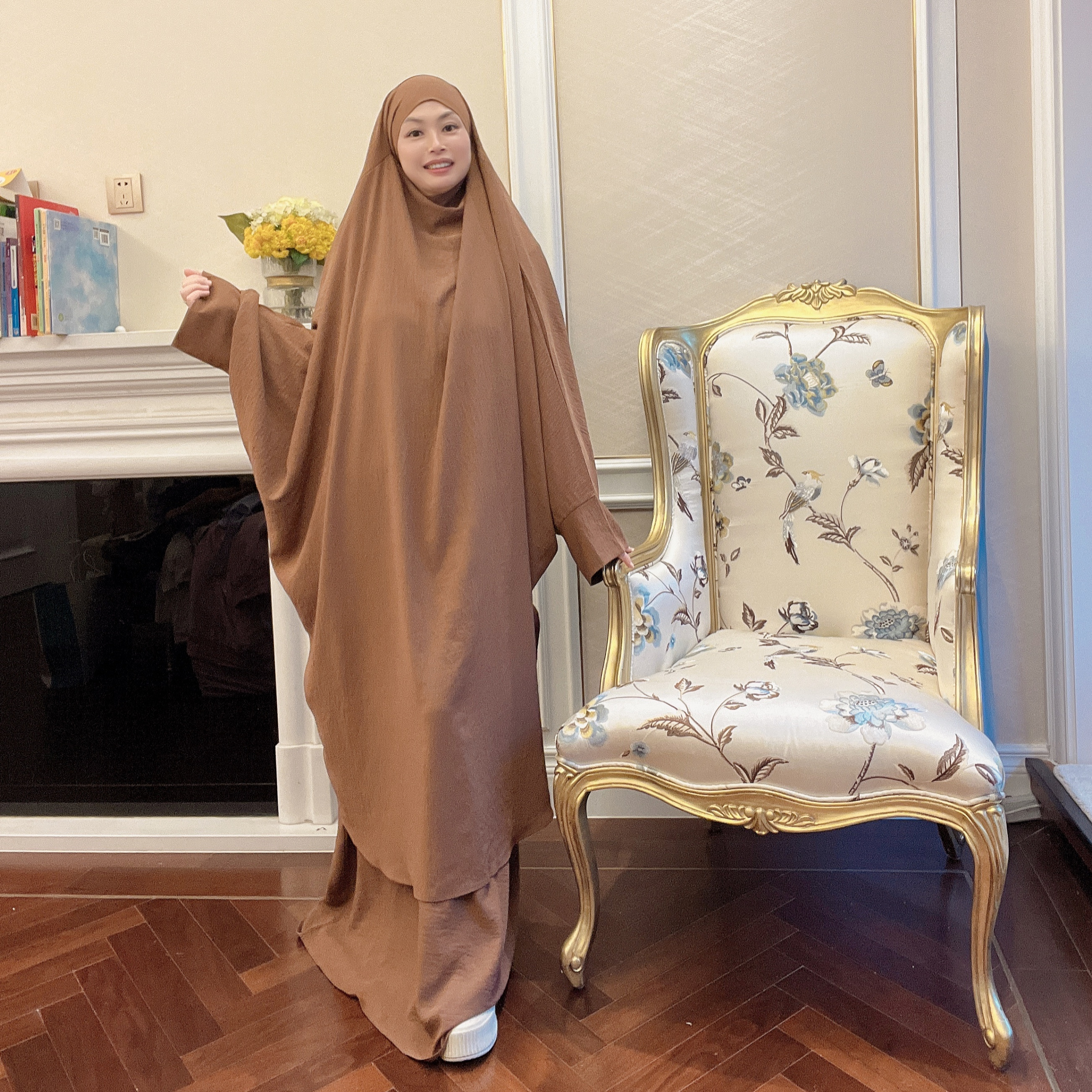 Modest islamic Muslim Women Prayer Dress Khimar Long Hijab Jilbab abaya women muslim dress Eid Niqab