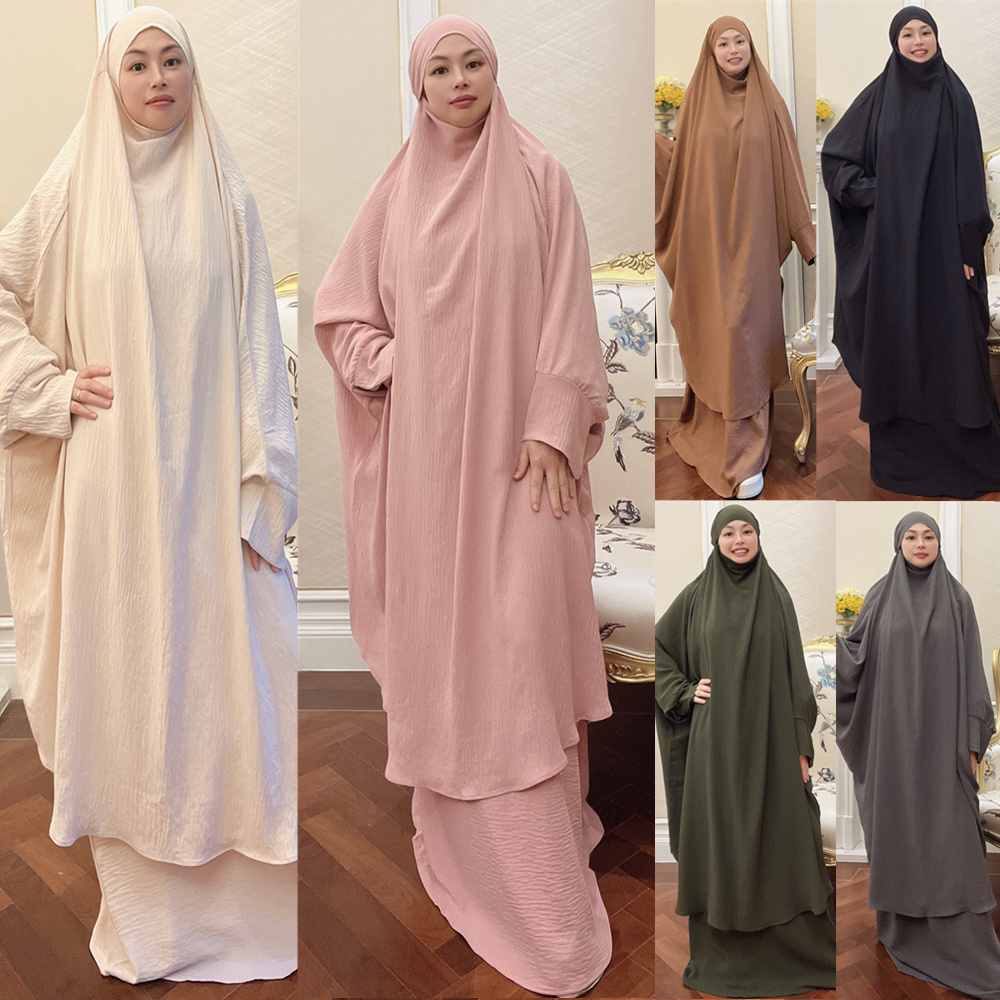 Modest islamic Muslim Women Prayer Dress Khimar Long Hijab Jilbab abaya women muslim dress Eid Niqab