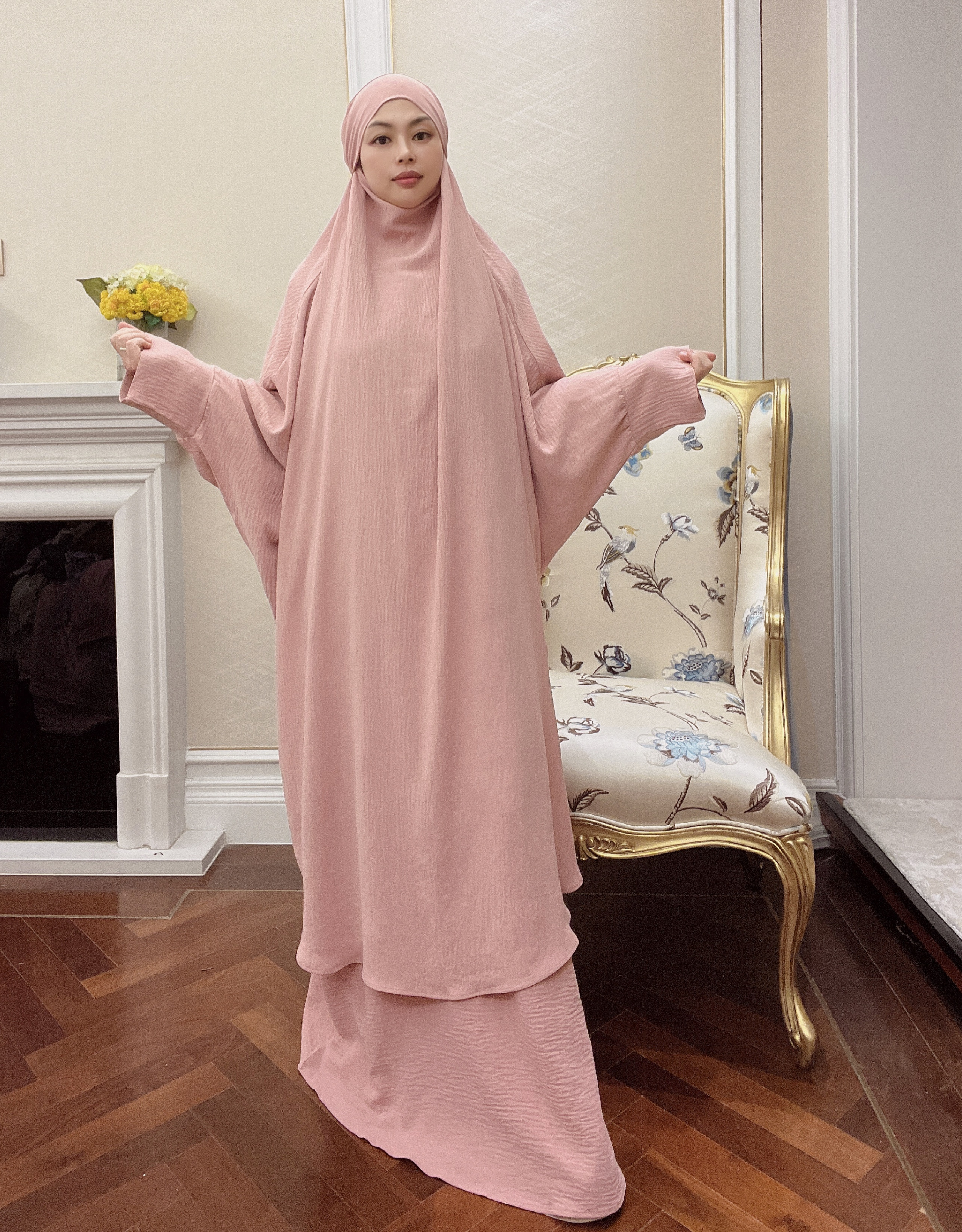 Modest islamic Muslim Women Prayer Dress Khimar Long Hijab Jilbab abaya women muslim dress Eid Niqab