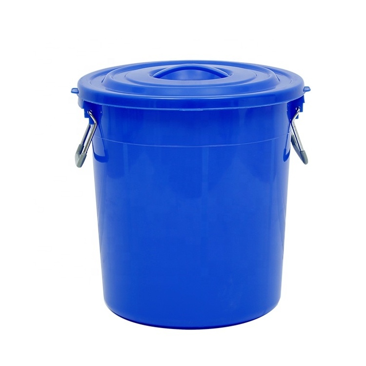 60 litre 15 gallon round white plastic food grade water buckets with lid