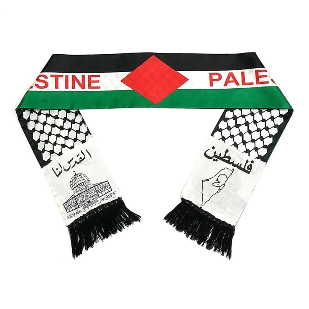 Scarf Events Decoration Satin Polyester Palestine Keffiyeh Wholesale Palestine Scarf Printing Polyester Palestine Scarf