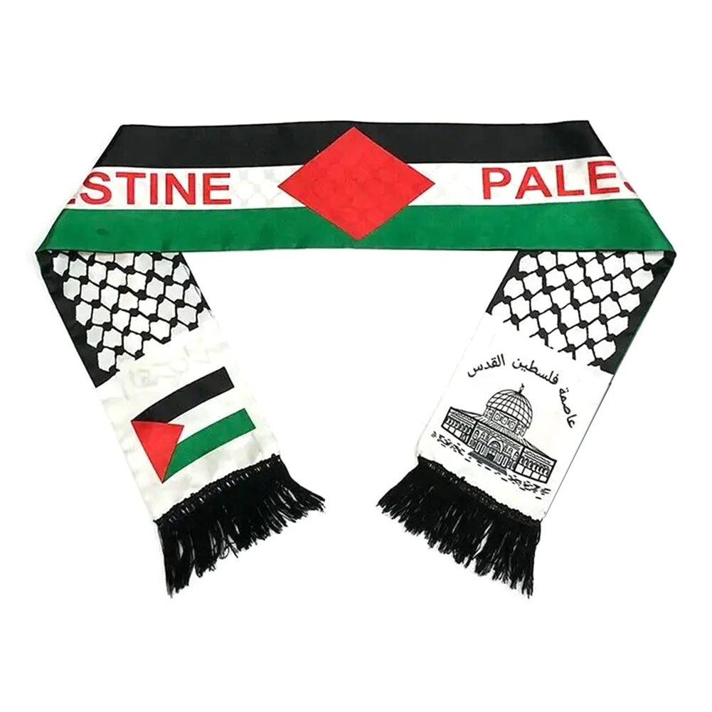 Scarf Events Decoration Satin Polyester Palestine Keffiyeh Wholesale Palestine Scarf Printing Polyester Palestine Scarf