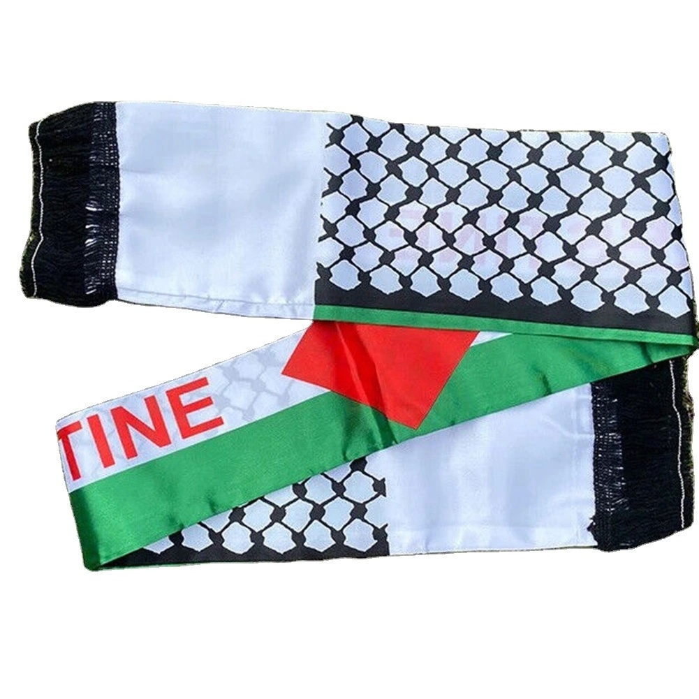 Scarf Events Decoration Satin Polyester Palestine Keffiyeh Wholesale Palestine Scarf Printing Polyester Palestine Scarf