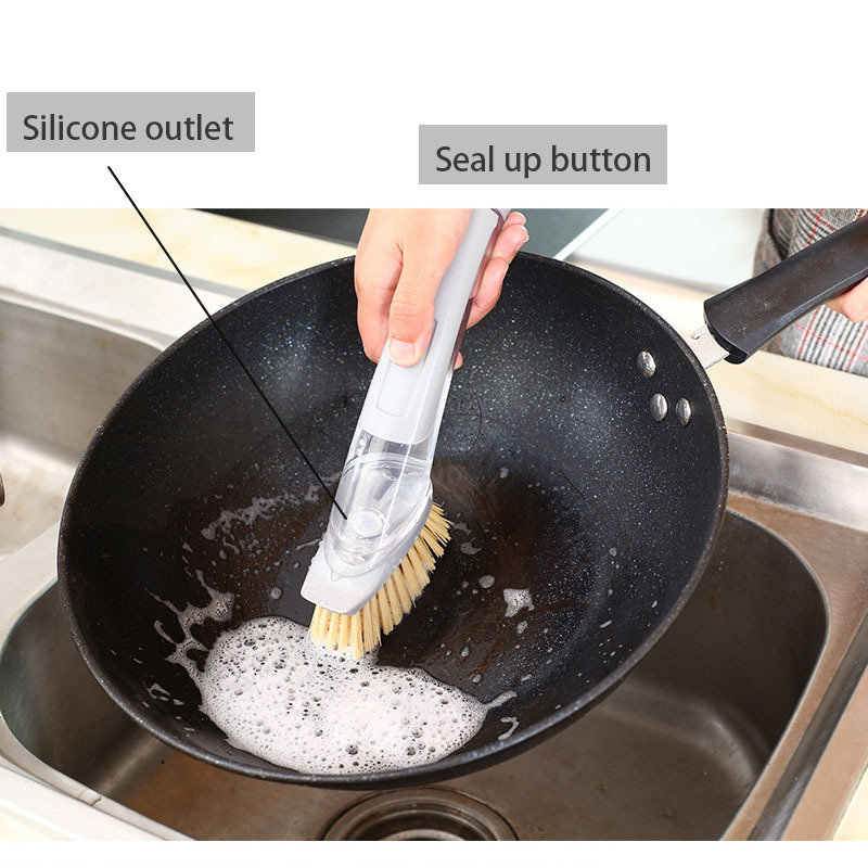 dish washing brush with soap dispenser household