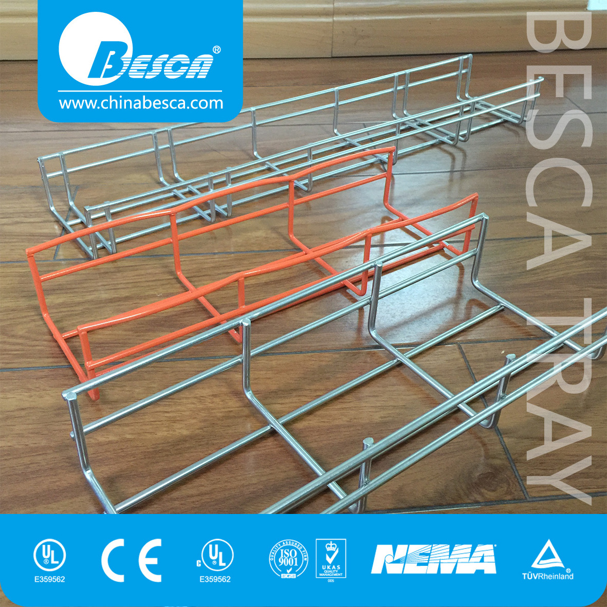 Electrical Zinc Coated Wire Mesh Cable Tray And Cable Management