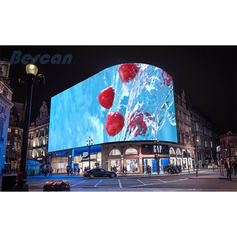 BESCAN Outdoor Fixed HD Video Wall Led Display P10 Large Screen Signage 3D Led Screen Outdoor Signage Advertising P8