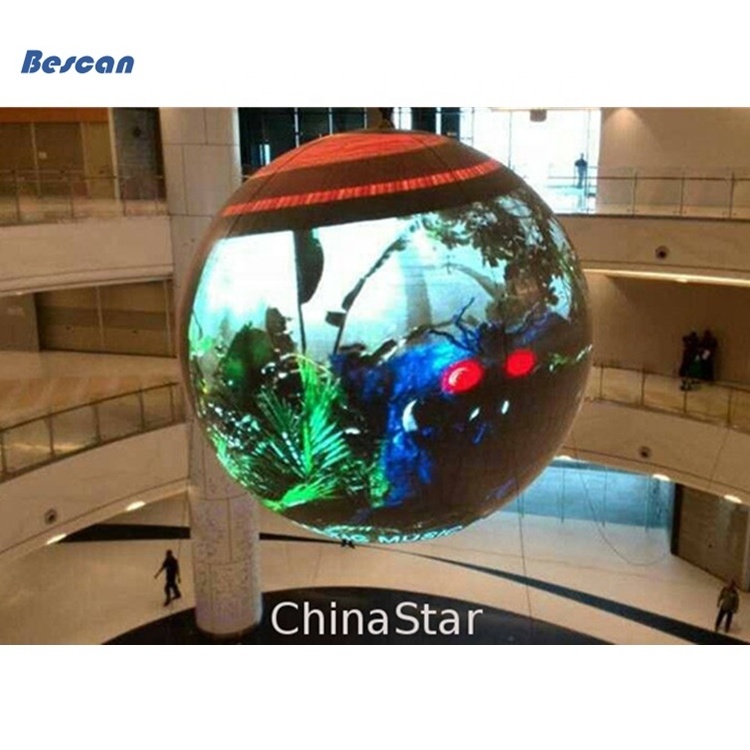 P2 P2.5 P3 P4 P5 P6 customized size indoor Round shape LED Display/ LED Display Ball /LED Sphere Display hanging