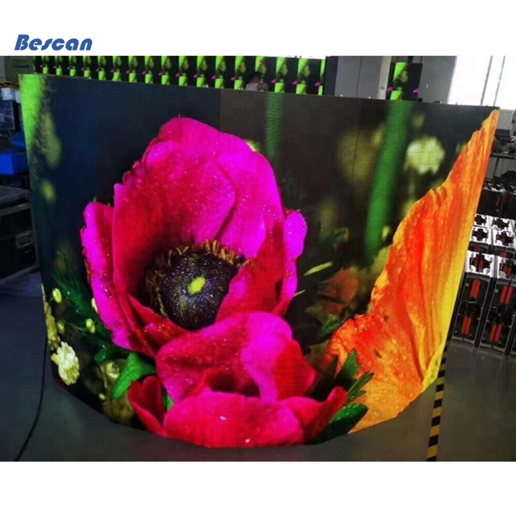 Flexible curved LED video wall P1.9 P2.6 P2.97 P3.91 P4.81 Stage Rental Background Curve-able LED Panel Display Screen