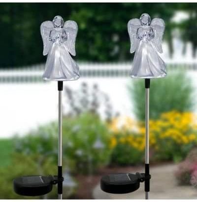 Solar Garden Light Solar Lawn Light for Outdoor Solar Angel with Colorful LED Light