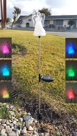 Solar Garden Light Solar Lawn Light for Outdoor Solar Angel with Colorful LED Light