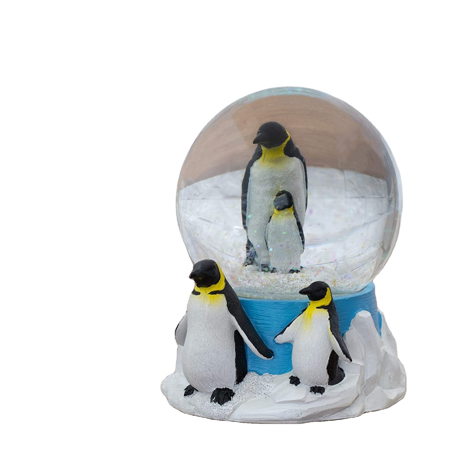 Custom Inner Resin  Water Snow Ball Acrylic Snow Dome Penguin Snow Globe