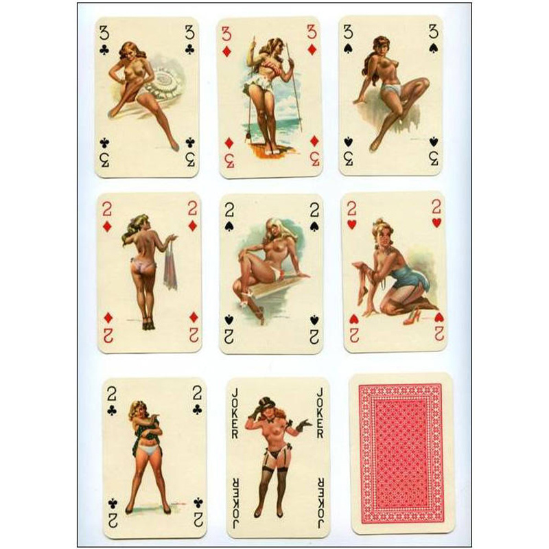 sexy playing cards in paper or plastic material