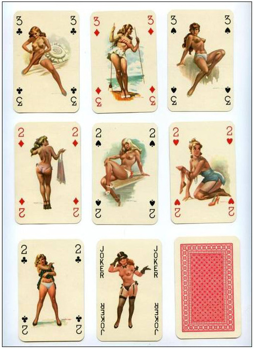 sexy playing cards in paper or plastic material