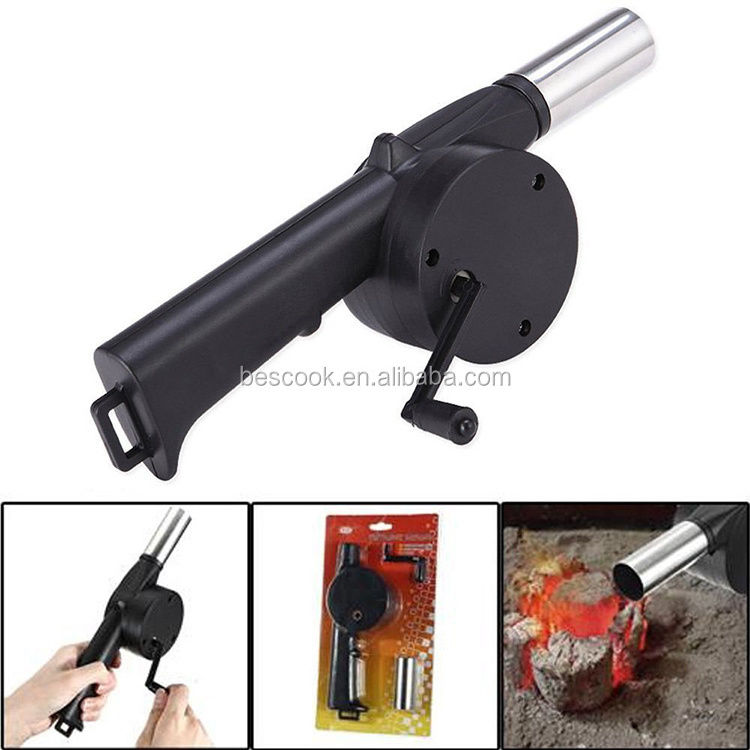 Outdoor Picnic Hand Crank Powered BBQ Air Blower Fan BBQ Blower Fan