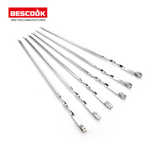 High Quality Barbecue Kebab Stainless Steel Corner Skewers With Cusp BBQ Skewers