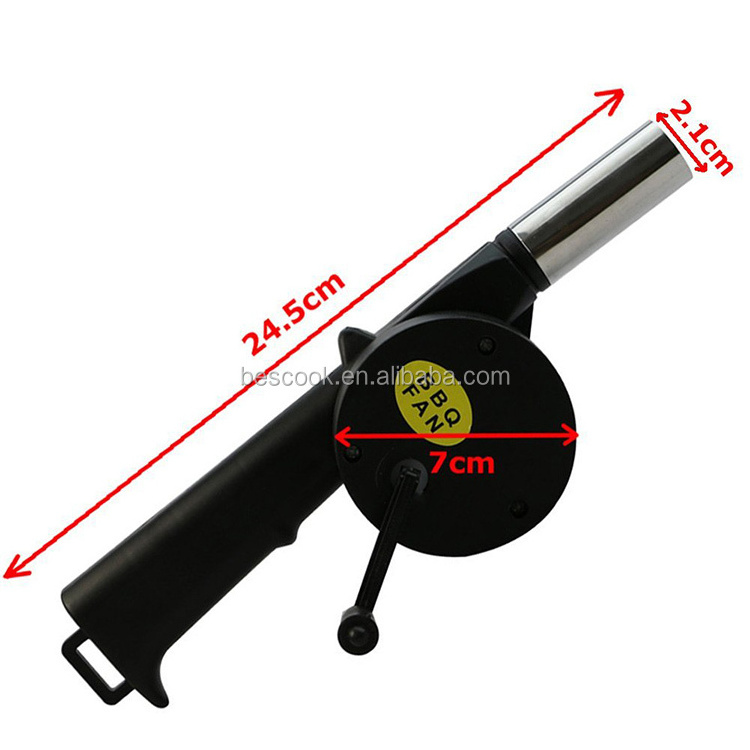 Outdoor Picnic Hand Crank Powered BBQ Air Blower Fan BBQ Blower Fan