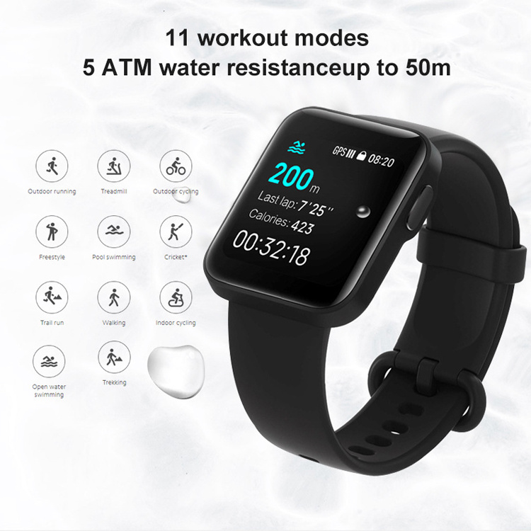 Global Version Xiaomi Smart Watch Lite GPS GLONASS Blue tooth 5 Water Resistant UP to 5 ATM MI Watch Lite