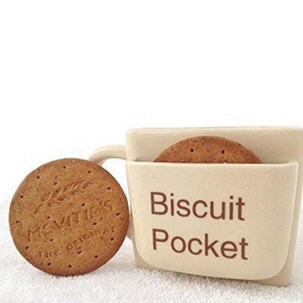 wholesale ceramic cookies mug with biscuit holder Dessert Pocket Funny Mug for Coffee Tea Cup Travel Coffee Cup