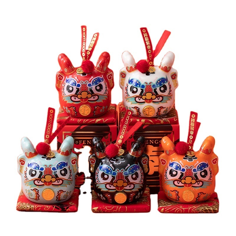 Chinese new year zodiac dragon decoration gift ceramic crafts statues souvenirs ornaments money box Lucky desktop decor