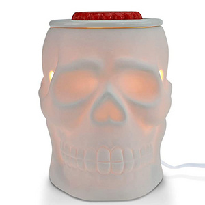 white Halloween design wax aroma warmer custom ceramic electric incense burner