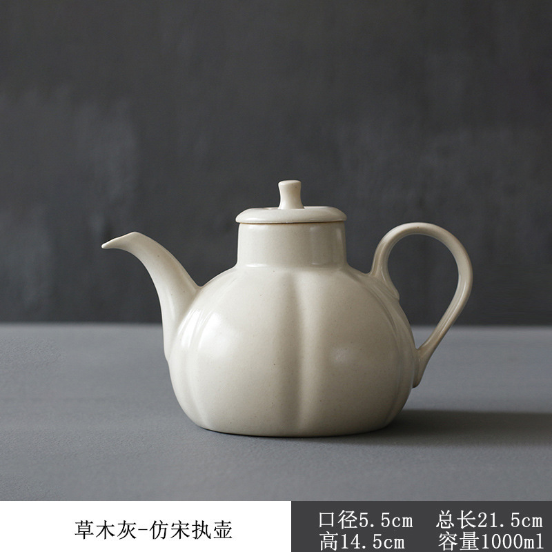 Pumpkin shape ceramic kettle Electric stove tea brewing pot kung fu tea set household water boiling kettle