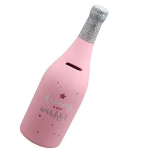 Champagne Bottle Shaped Piggy Bank ceramic Christmas Decor Saving Pot Money Jar Coin Counting Bank Coin Bank Champagne Bottle Sh