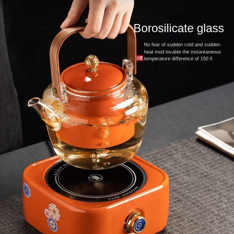 Luxury Glass Teapot ceramic electric tea kettle stove Tea maker set home office kettle