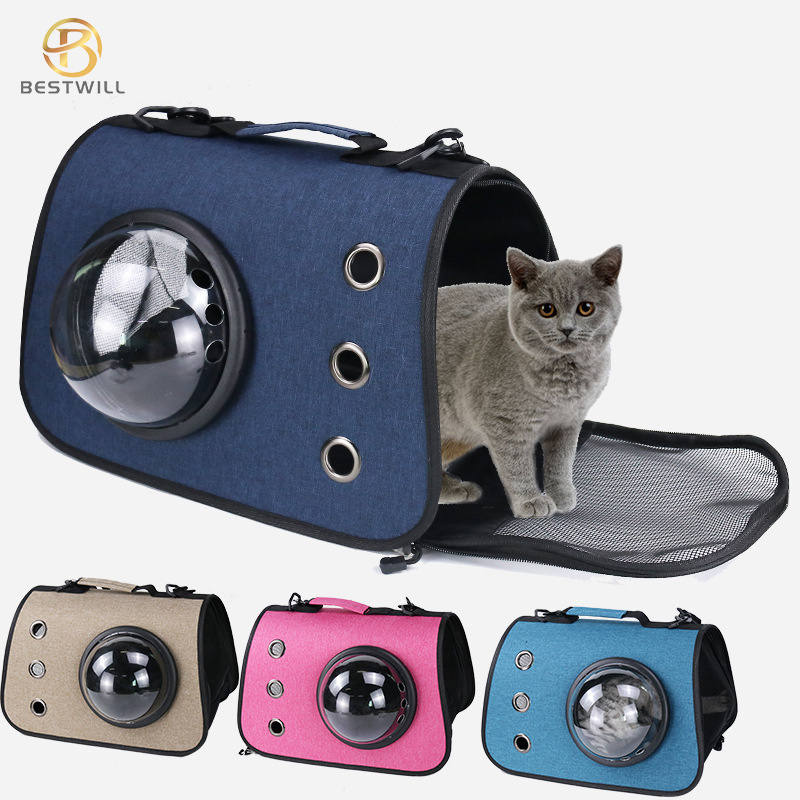 BESTWILL 2021 Favorable Pets out of The Bag Portable Folding Pet Backpack Transparent Cat Dog Backpack Pet Carrier