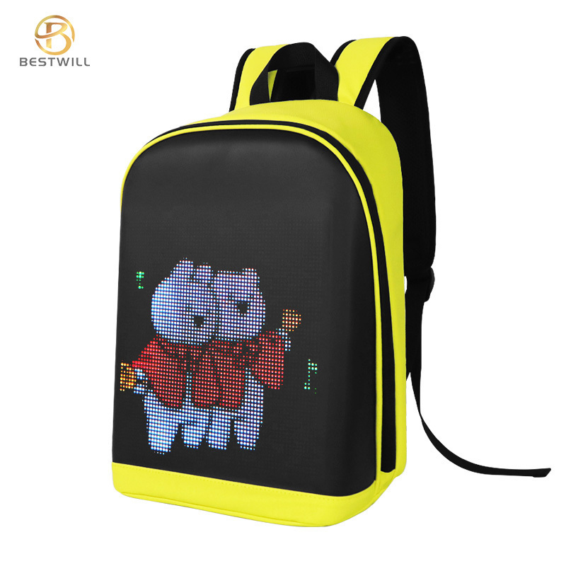 BESTWILL smart led gif picture dynamic backpack with led display motorcycle advertising human walking billboard led backpack