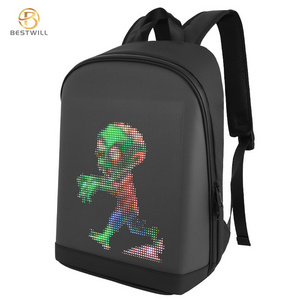 BESTWILL smart led gif picture dynamic backpack with led display motorcycle advertising human walking billboard led backpack