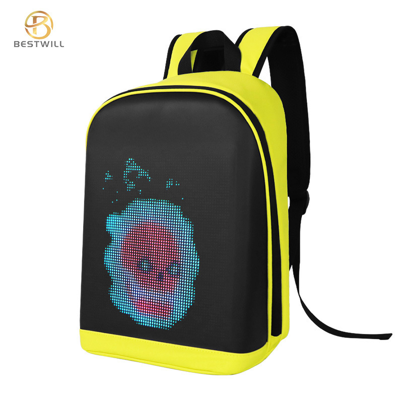 BESTWILL smart led gif picture dynamic backpack with led display motorcycle advertising human walking billboard led backpack