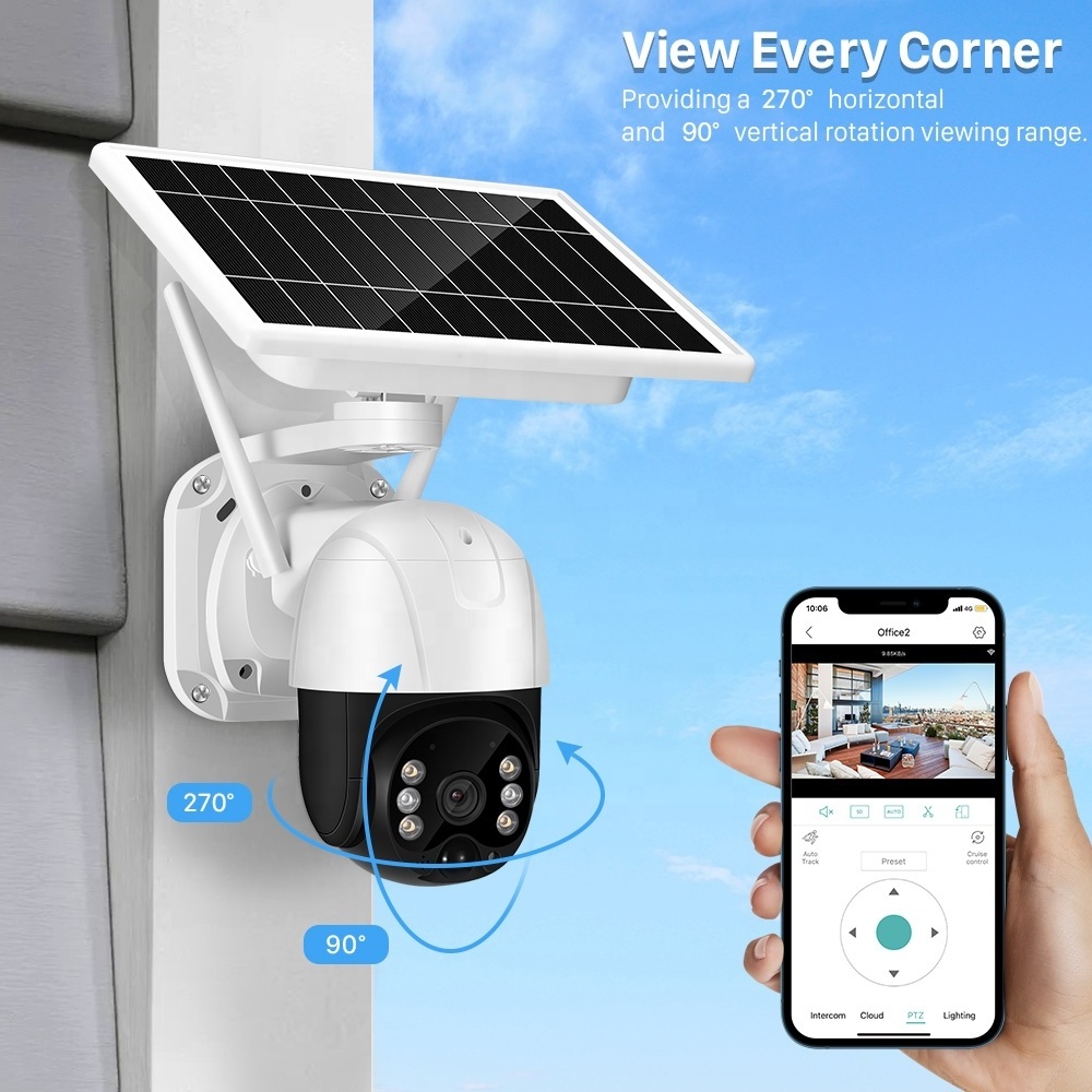 BESDER 3 Megapixel IP Wireless PTZ Solar Camera Digital Zoom Outdoor Home Security PTZ Solar CCTV Camera Wifi