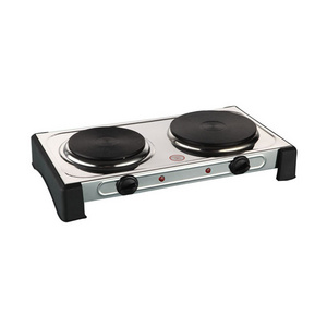 2500W Double Stainless steel Electric Hot Heater Electric Hot Plate Two Control Cooktop Burner double stove table for Kitchen