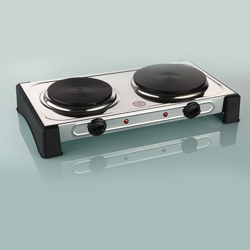 2500W Double Stainless steel Electric Hot Heater Electric Hot Plate Two Control Cooktop Burner double stove table for Kitchen