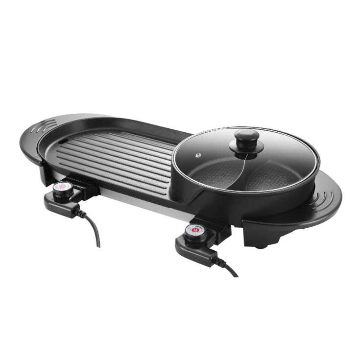 Smokeless Non-stick portable electric bbq grill hotpot