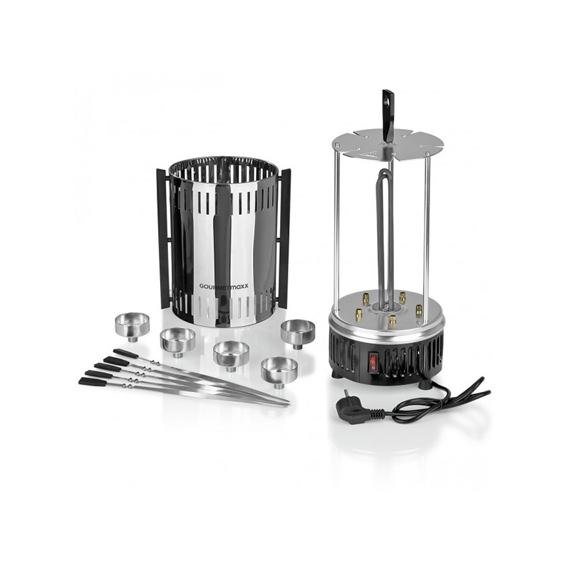 Electric Vertical Grill Smokeless With LED Light 5 Skewers For 4-7 People Use Vertical Grill