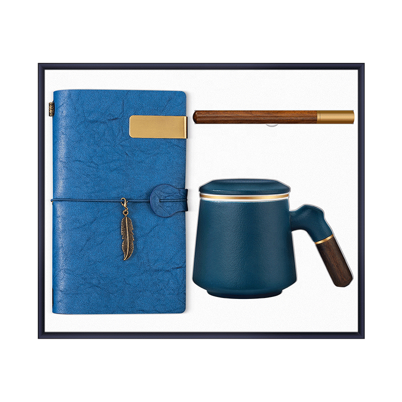 Promotional item A6 notebook wood pen office mugs 3 in 1 thanksgiving small gift ideas