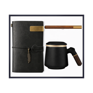 Promotional item A6 notebook wood pen office mugs 3 in 1 thanksgiving small gift ideas